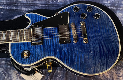 NEW! 2024 Gibson Custom Shop Les Paul Custom - Dealer Select - Authorized Dealer - Translucent Blue Monster Flame Top - Super RARE! 9.9 lbs - G03951