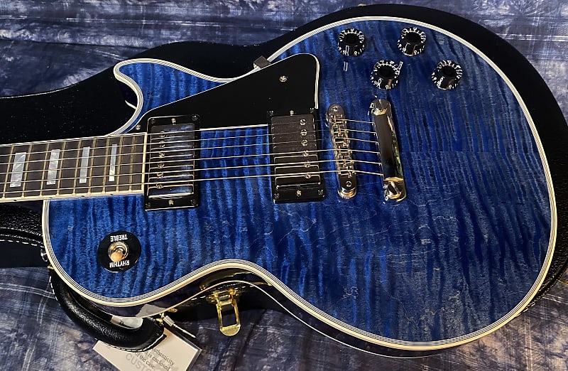 NEW! 2024 Gibson Custom Shop Les Paul Custom - Dealer Select - Authorized Dealer - Translucent Blue Monster Flame Top - Super RARE! 9.9 lbs - G03951