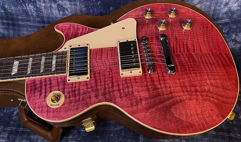 NEW!! 2024 Gibson Les Paul Standard '60s - Translucent Fuchsia - Killer Wide Crazy Curly Chevron Flame - Hand Picked Top - Authorized Dealer - 9lbs - G03777