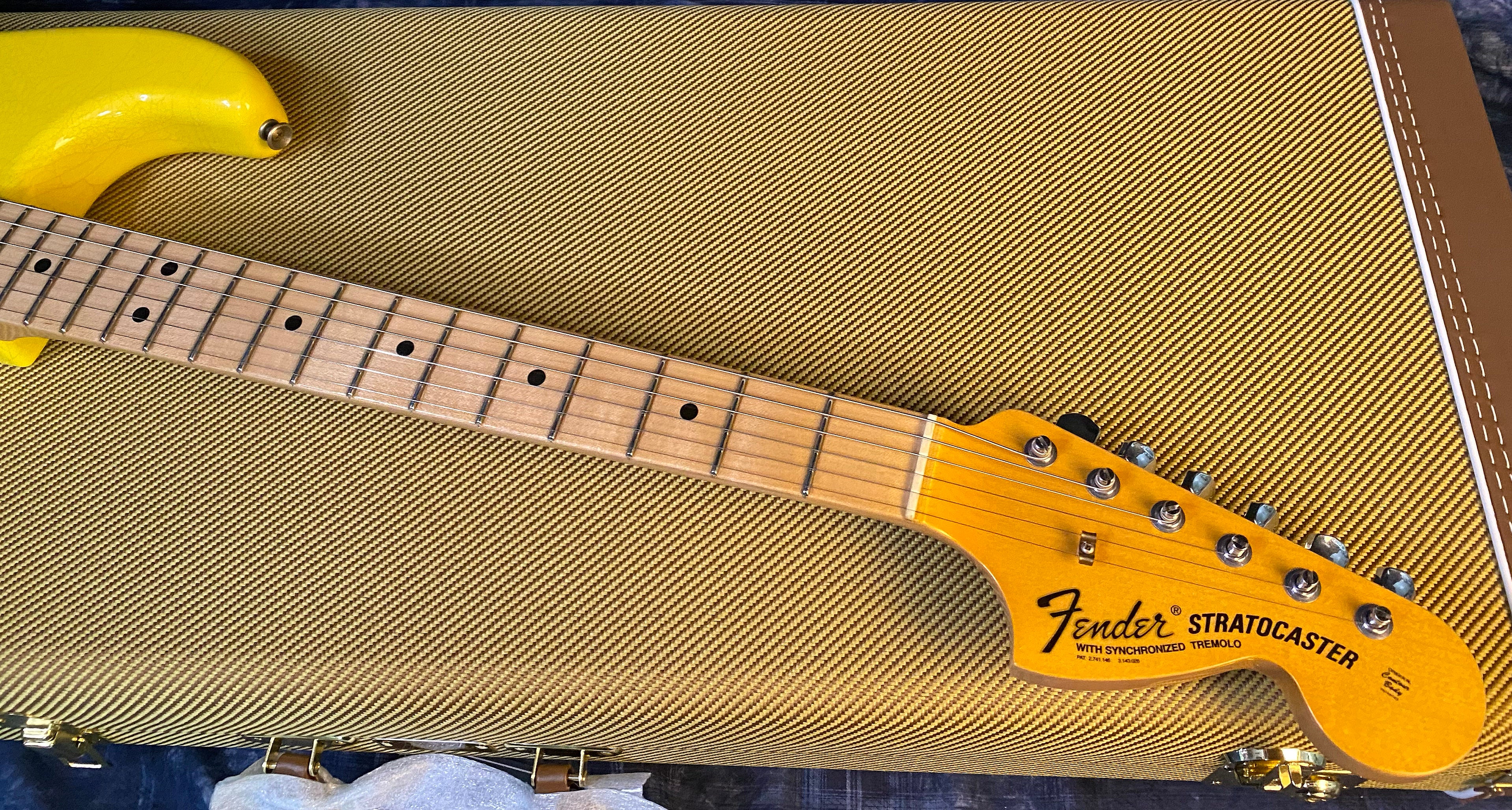 NEW ! 2024 Fender Custom Shop LTD '69 Stratocaster Journeyman Relic Limited Edition - Graffiti Yellow with Orange Competition Racing Stripes - Authorized Dealer - 7.8 lbs - G0204