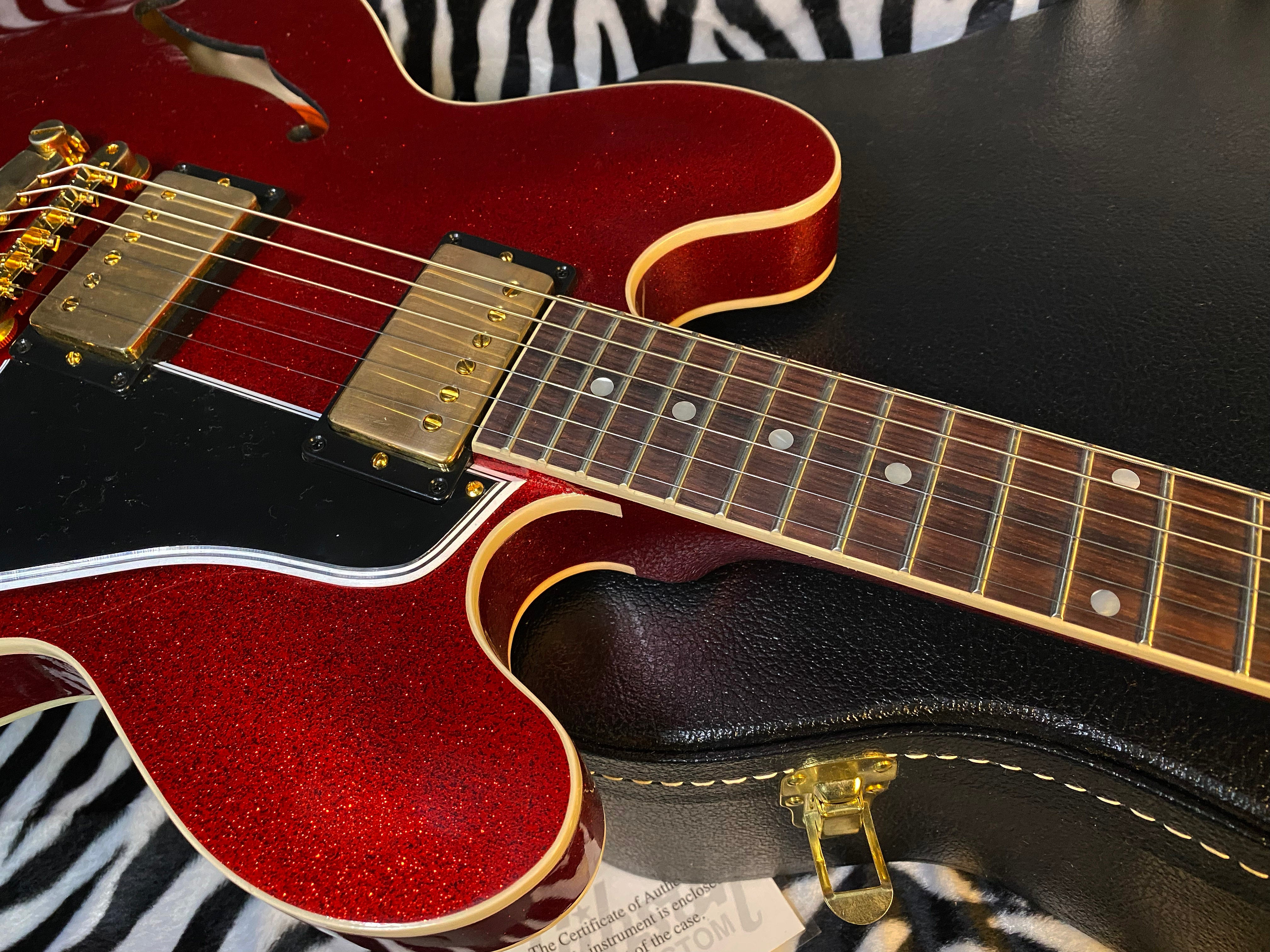 UNPLAYED 2024 Gibson Custom Shop 1961 ES-335 Reissue - Red Sparkle VOS Finish - Custom Order Made 2 Measure - Limited Edition! - Authorized Dealer - Only 7.8 lbs - In-Stock G02410 - SAVE BIG! Open Box!