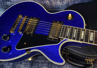 NEW ! 2024 Gibson Special Order Custom Shop Les Paul Custom Dealer Select - Dark Blue Sparkle - Authorized Dealer - 10 lbs - G03858