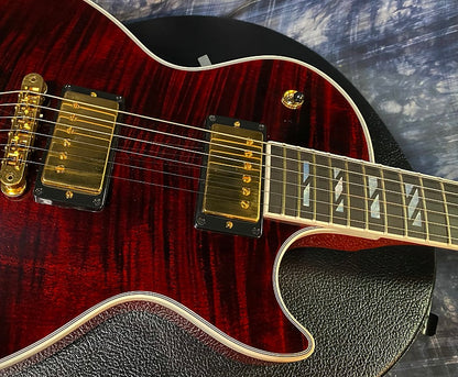 NEW ! 2024 Gibson Les Paul Supreme - Killer Tight Flame Top! Wine Red - Authorized Dealer - Only 8.6 lbs - G03827