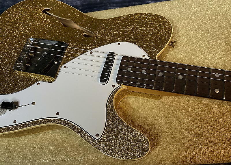 NEW ! 2024 Fender Custom Shop Limited Edition '60s Custom Telecaster Thinline Relic - Gold Sparkle - Authorized Dealer - Handwound Pick-Ups - Matching Peg Head - Only 6.25 lbs! RARE! G03919