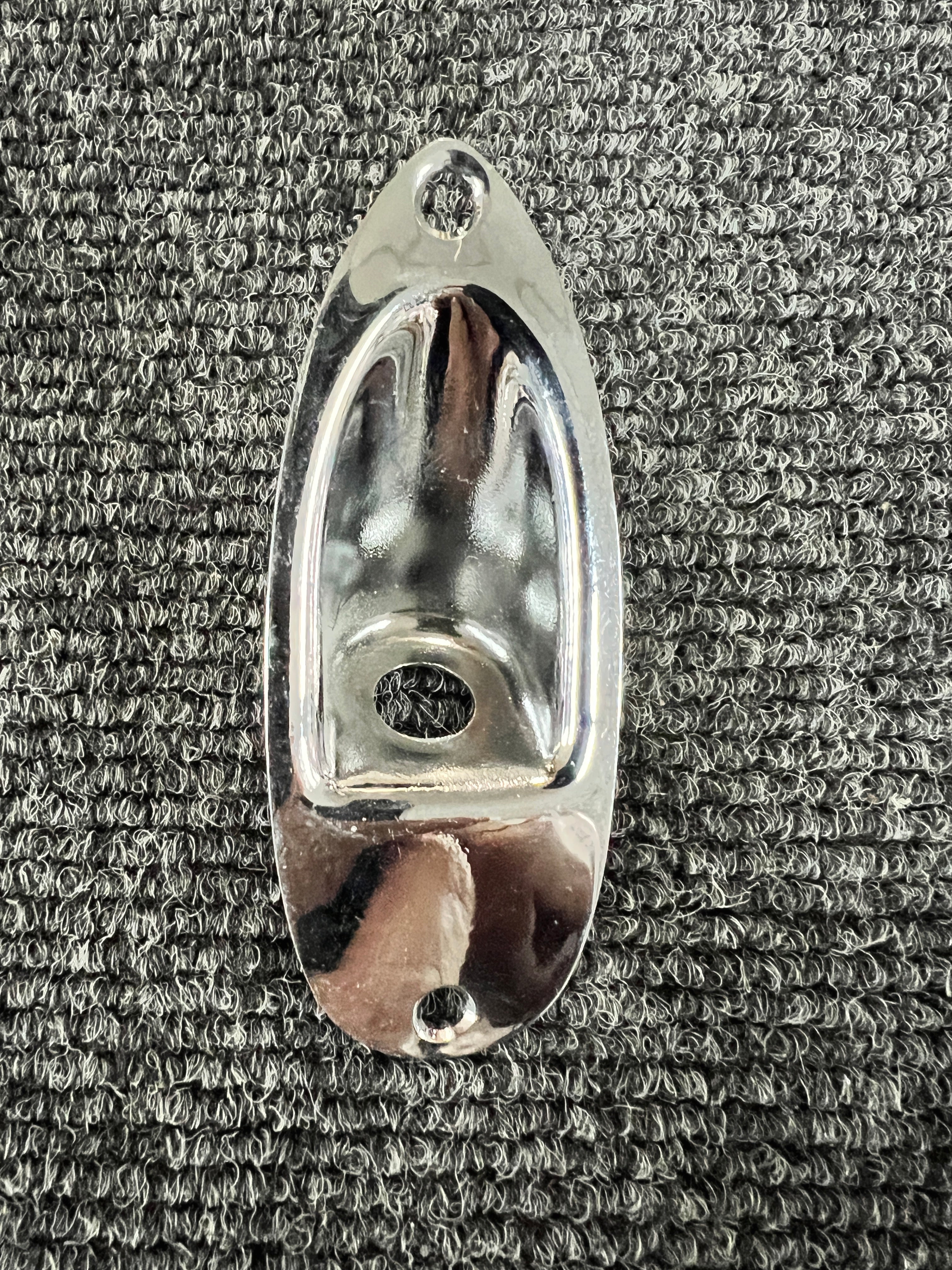 Fender Stratocaster Input Jack Plate - Vintage from 1970s - Authorized Dealer 1970s - Chrome