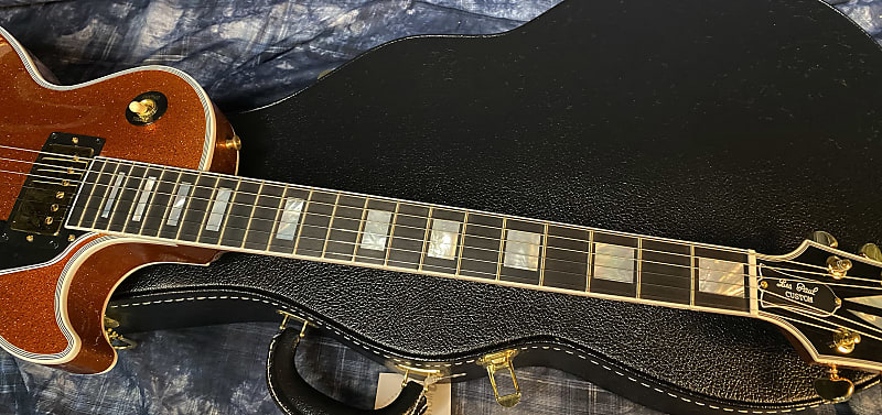 NEW ! 2024 Gibson Made 2 Measure Custom Shop Les Paul Custom Dealer Select Orange Sparkle - Authorized Dealer 10.1 lb - G03943