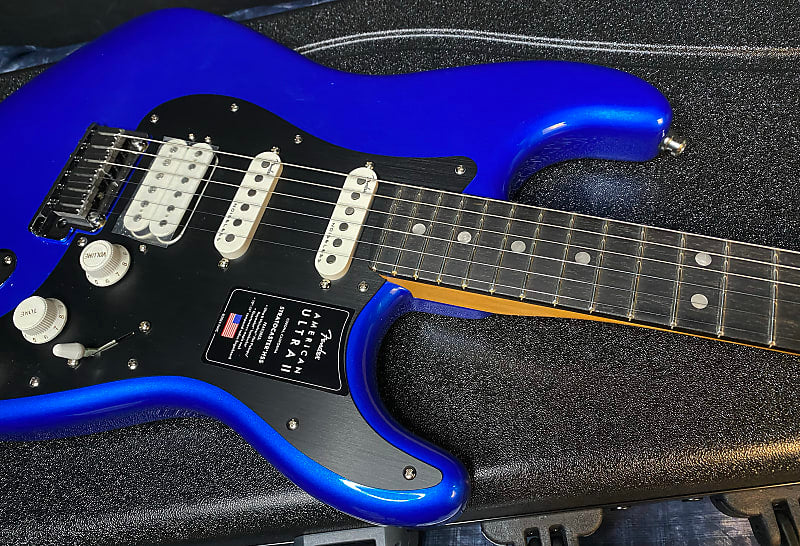 NEW! 2024 Fender American Ultra II Stratocaster HSS - Ebony Fretboard - Noble Blue - Authorized Dealer - In-Stock! 8lbs - G03985