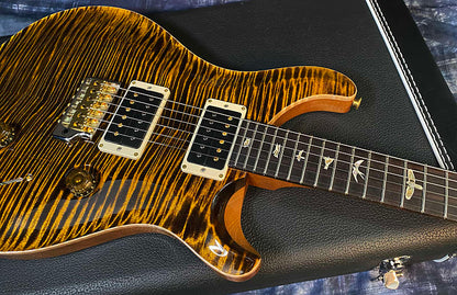 NEW! 2024 PRS Custom 24 - Paul Reed Smith - 10-Top ! Incredible Flame Top - WOW - Yellow Tiger - Authorized Dealer - 7.75 lbs - G03896