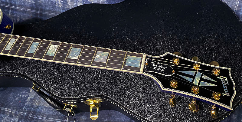 NEW ! 2024 Gibson Special Order Custom Shop Les Paul Custom Dealer Select - Dark Blue Sparkle - Authorized Dealer - 10.2 lbs - G03864