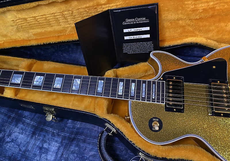 NEW ! 2024 Gibson Special Order Custom Shop Les Paul Custom Dealer Select - Gold Sparkle - Authorized Dealer - 10.4 lbs - G03869