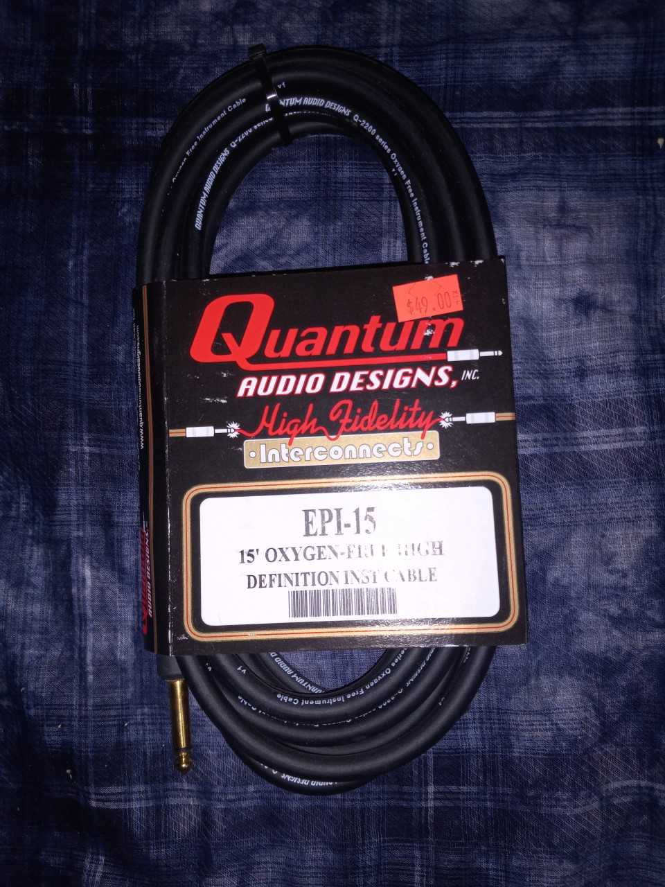 Quantum Audio Designs EPI 15' Oxygen free High Definition Instrument Cable / Authorized Dealer