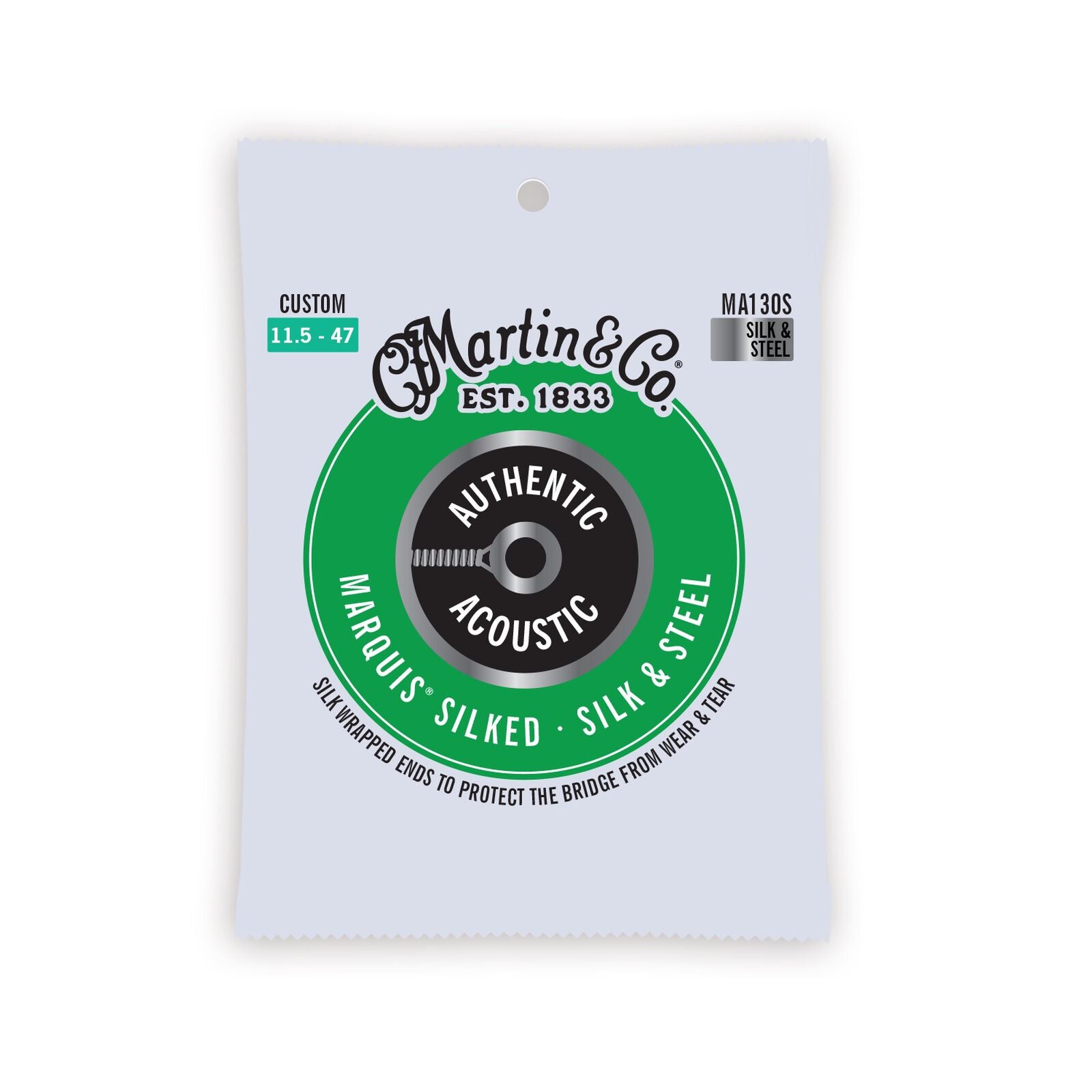 Martin MA130S Authentic Acoustic Marquis Silked Silk and Steel Guitar Strings - .0115-.047 - 3PACK - Authorized Dealer