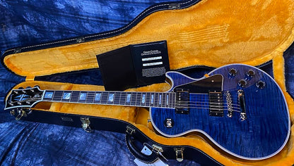 NEW! 2024 Gibson Custom Shop Les Paul Custom - Dealer Select - Authorized Dealer - Translucent Blue Monster Flame Top - Super RARE! 9.9 lbs - G03951