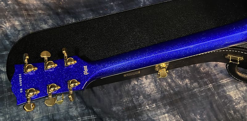 NEW ! 2024 Gibson Special Order Custom Shop Les Paul Custom Dealer Select - Dark Blue Sparkle - Authorized Dealer - 10 lbs - G03840