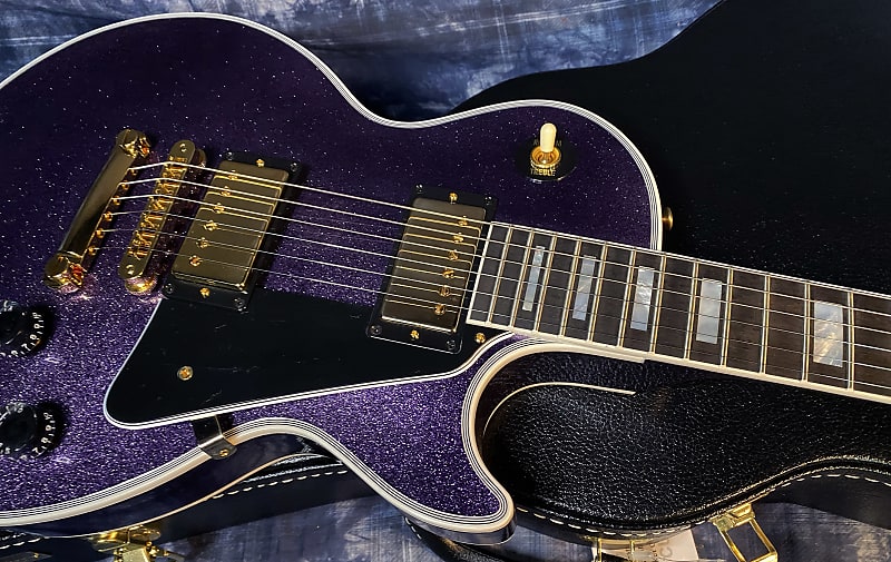 NEW! 2024 Gibson Dealer Select Custom Shop Les Paul Custom Purple Sparkle - Authorized Dealer - 9.9lbs G03948