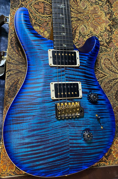 BRAND NEW ! 2024 Paul Reed Smith Custom 24 CU24 - Wood Library - Torrefied Flamed to Death Maple Neck - Ebony Fretboard - Violet Blue - Authorized Dealer - 7.3 lbs - G03591