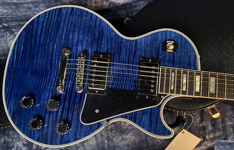 NEW! 2024 Gibson Custom Shop Les Paul Custom - Dealer Select - Authorized Dealer - Translucent Blue Monster Flame Top - Super RARE! 9.5 lbs - G03841