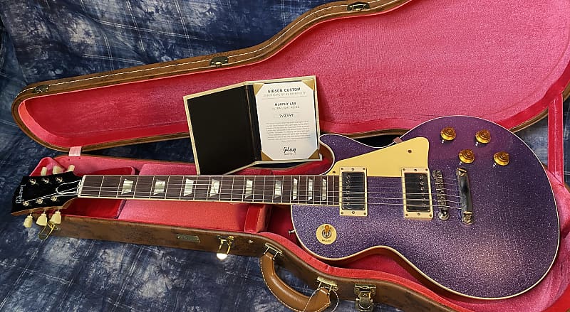 NEW! 2024 Gibson Custom Shop Dealer Select Murphy Lab '57 Les Paul - Purple Sparkle Ultra Light Aged - Authorized Dealer - 8.5 lbs - G04215