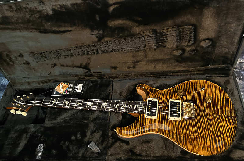 NEW! 2024 PRS Custom 24 - Paul Reed Smith - 10-Top ! Incredible Flame Top - WOW - Yellow Tiger - Authorized Dealer - 7.75 lbs - G03896