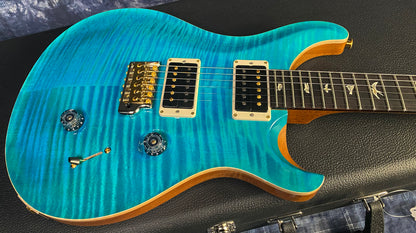 NEW! 2024 PRS Custom 24 - Paul Reed Smith - 10-Top ! Incredible Flame Top - WOW - Carroll Blue Finish - Authorized Dealer - 7.55 lbs - G03076