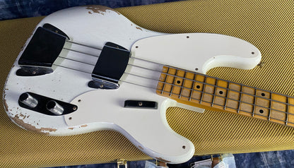 NEW! 2024 Fender Custom Shop '55 Precision Bass Relic - Authorized Dealer - Olympic White - 9lbs - G03046